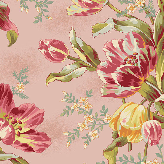 Petal Grandes Fleurs fond rose A-181-E "Lady Tulip" Edyta Sitar