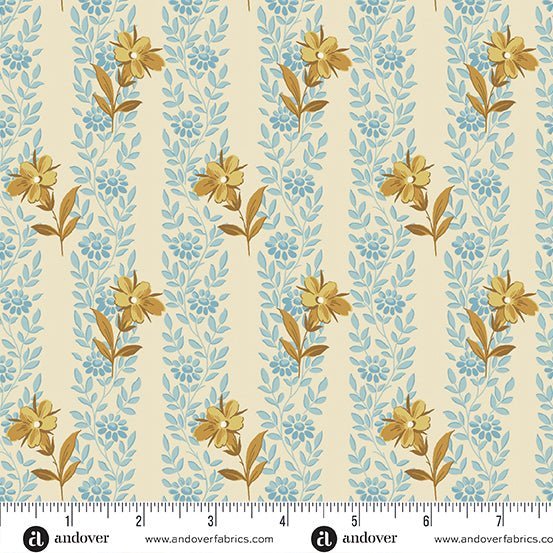 Blue Poppy Sand A - 1166 - L_ "Beach_House" Edyta Sitar - Carole Quilting