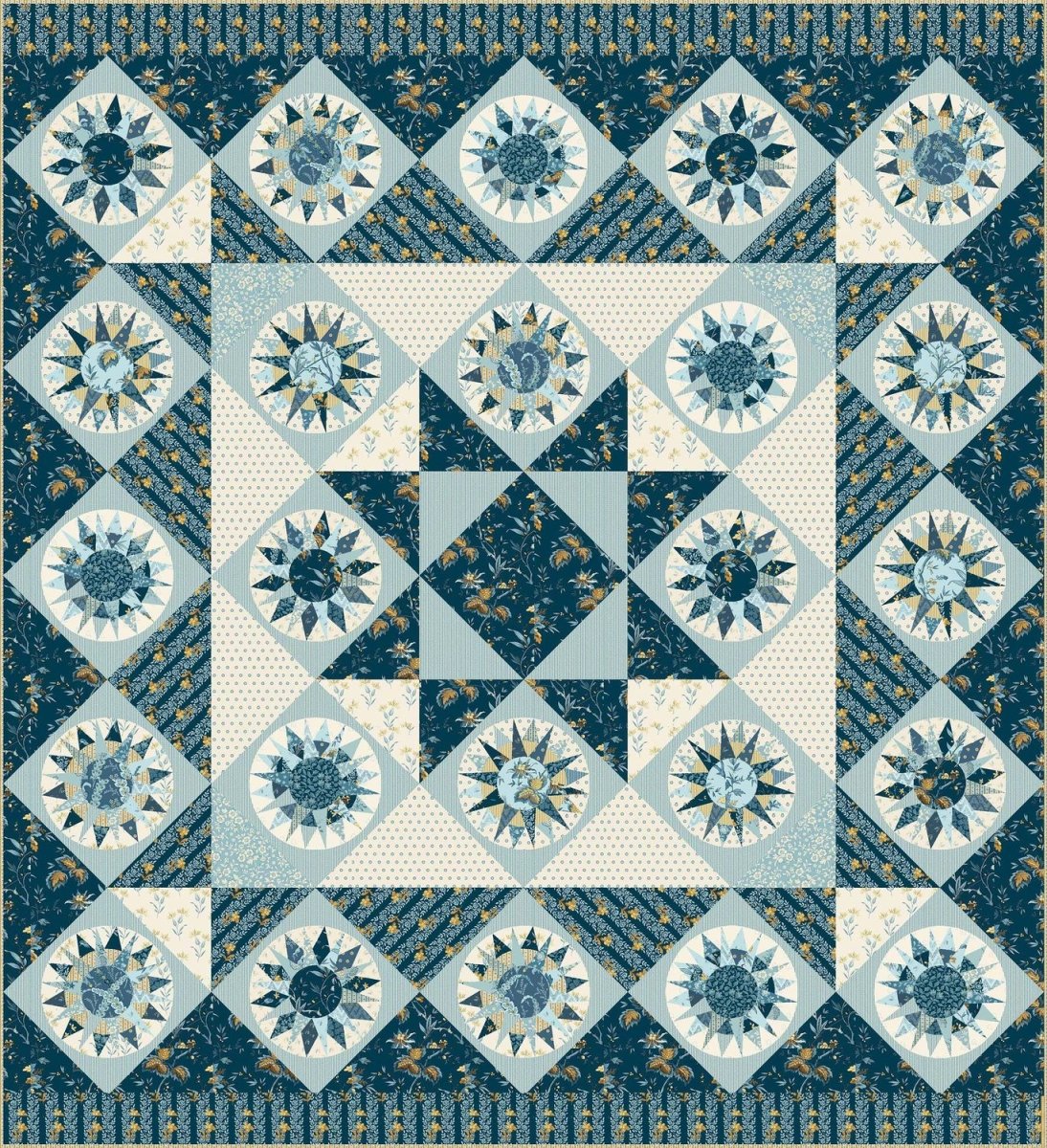 Catamaran Dark - Kit pré - coupé "Beach House" modèle Edyta Sitar - Carole Quilting