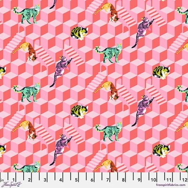 Chats en rose "Besties" Tula Pink - Carole Quilting