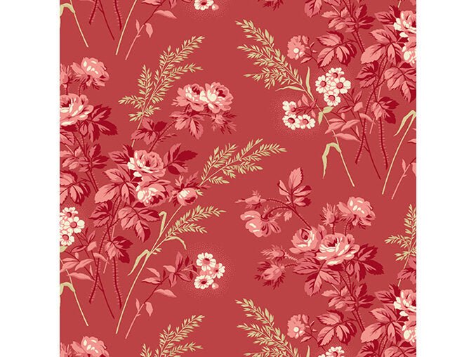 Cottage Vermilion A - 355 - R - "Strawberries and Cream" Edyta Sitar - Carole Quilting