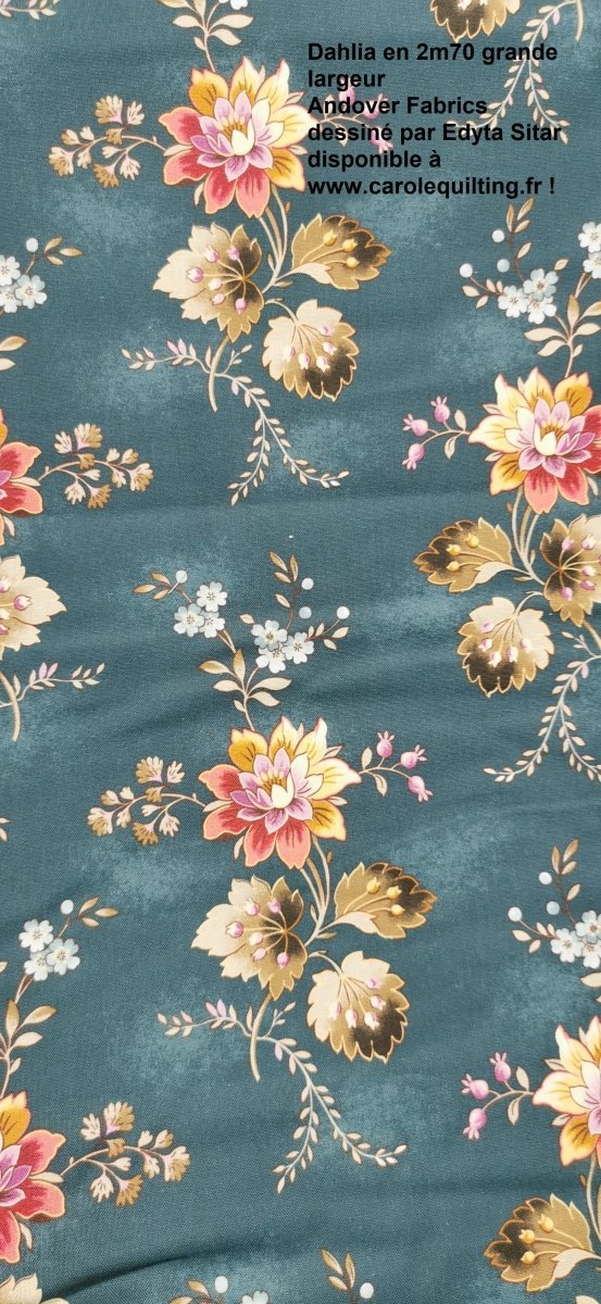 Dusk Cardinal Flower - "Dahlia 108s" grande largeur Edyta Sitar - Carole Quilting