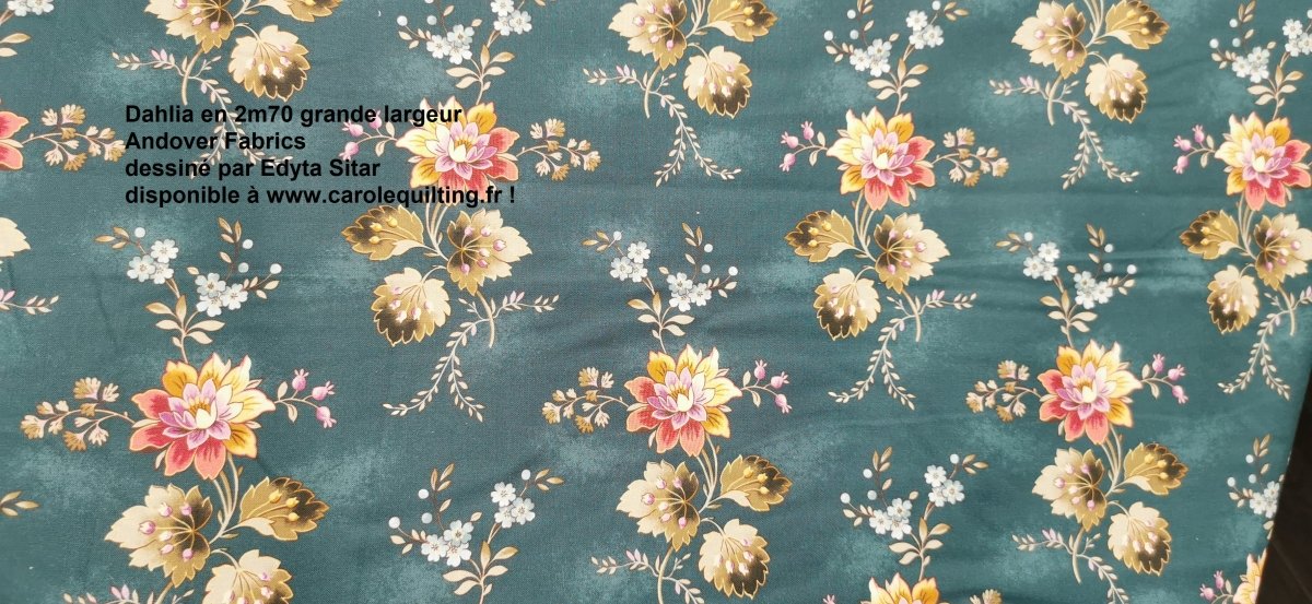 Dusk Cardinal Flower - "Dahlia 108s" grande largeur Edyta Sitar - Carole Quilting