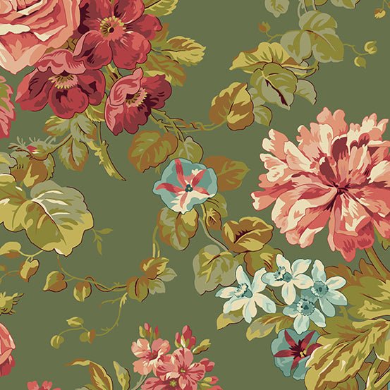 Fir - Rose - Garden - A - 521 - G - "Green Thumb" Edyta Sitar - Carole Quilting