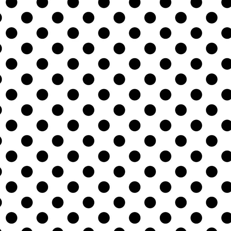 Pom Poms ronds noir sur fond blanc - PWTP118 "Linework" Tula Pink - Carole Quilting