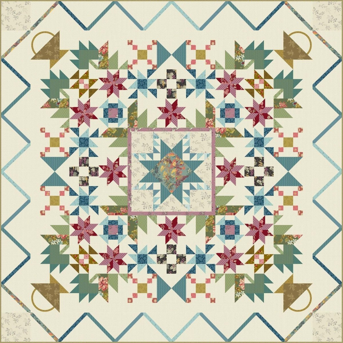 Valley Ranch Scrappy - Kit TISSUS uniquement - modèle Edyta Sitar - Carole Quilting