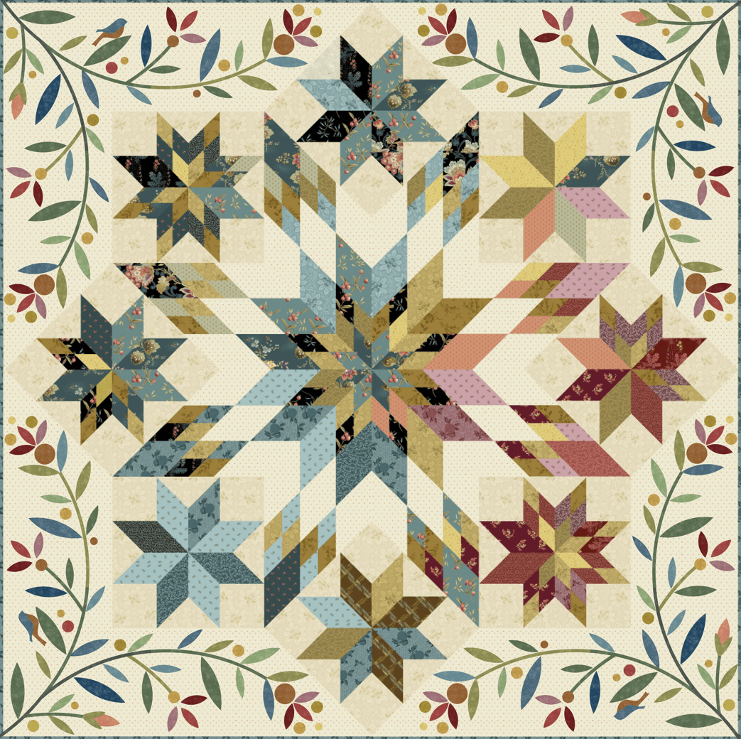 Dahlia - 2m70 grande largeur et Panneau imprimé - Carole Quilting
