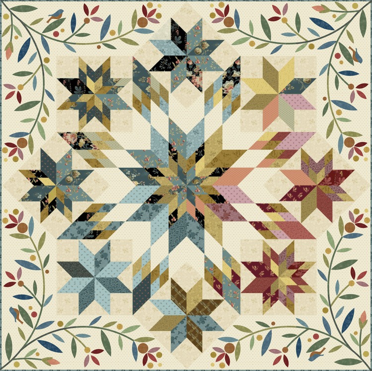 Dahlia - 2m70 grande largeur et Panneau imprimé - Carole Quilting