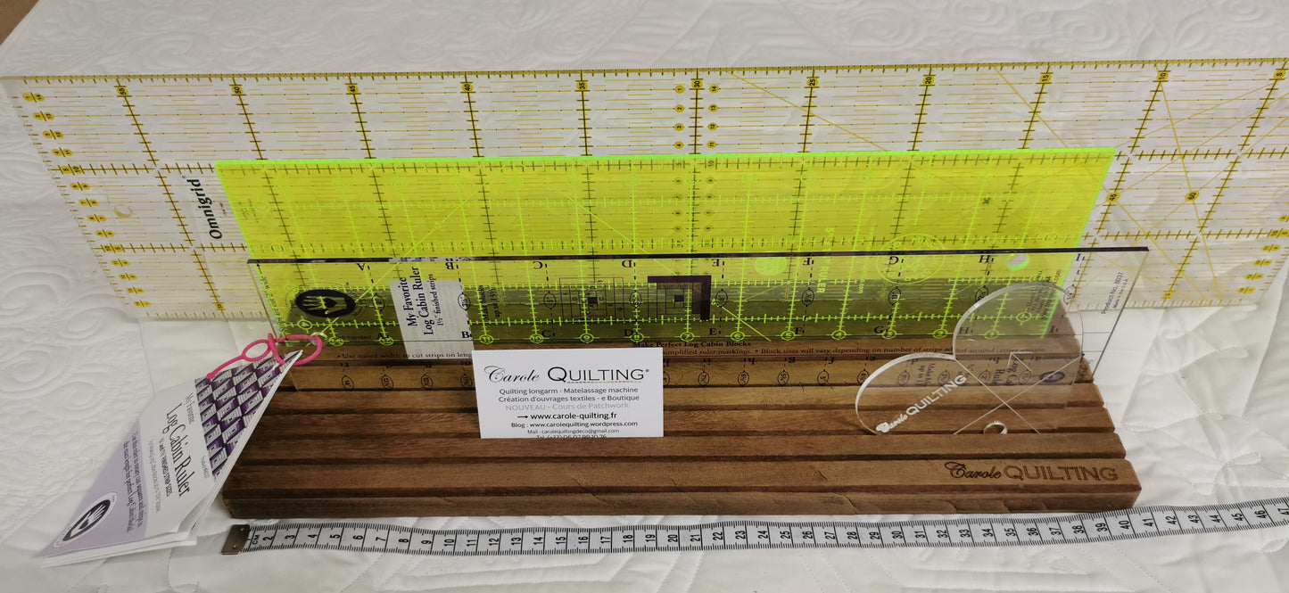 Bois Casier à régles et gabarits 40 cm fabriqué en France par Carole QUILTING