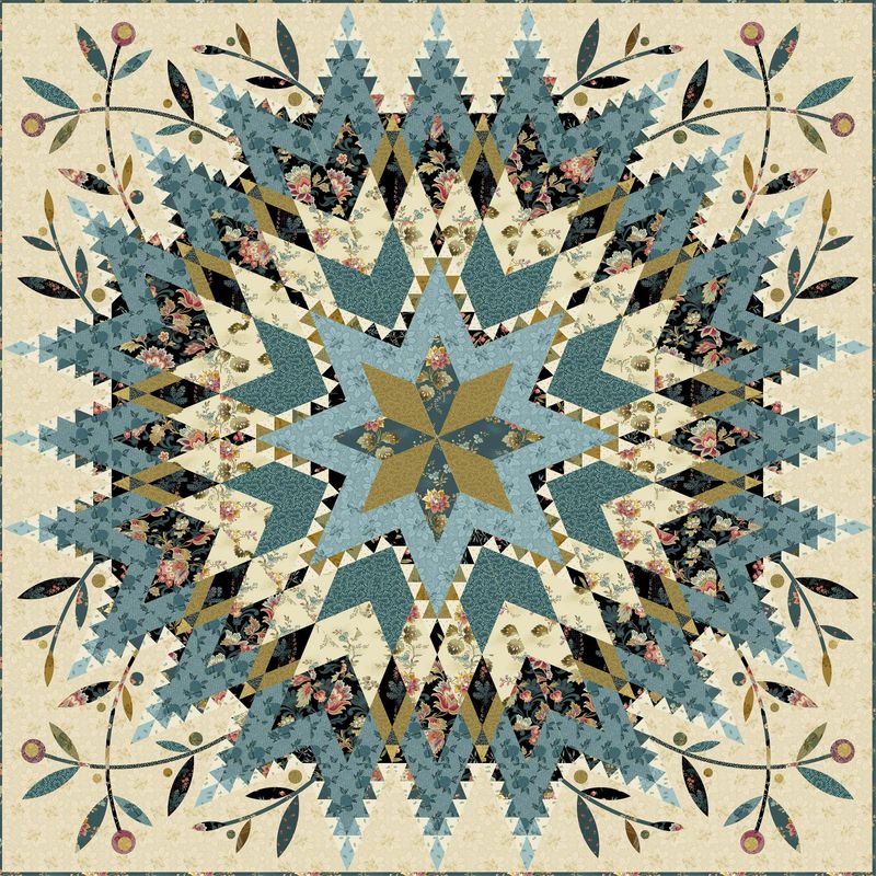 Canterbury Dusk - A - 1372 - K "Dahlia" Edyta Sitar - Carole Quilting