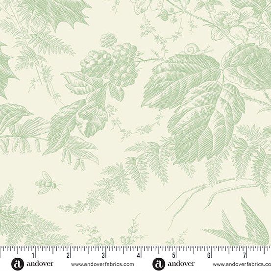 Mint_Woodland - A - 1290 - LG "Pebbles" Edyta Sitar Andover - Carole Quilting