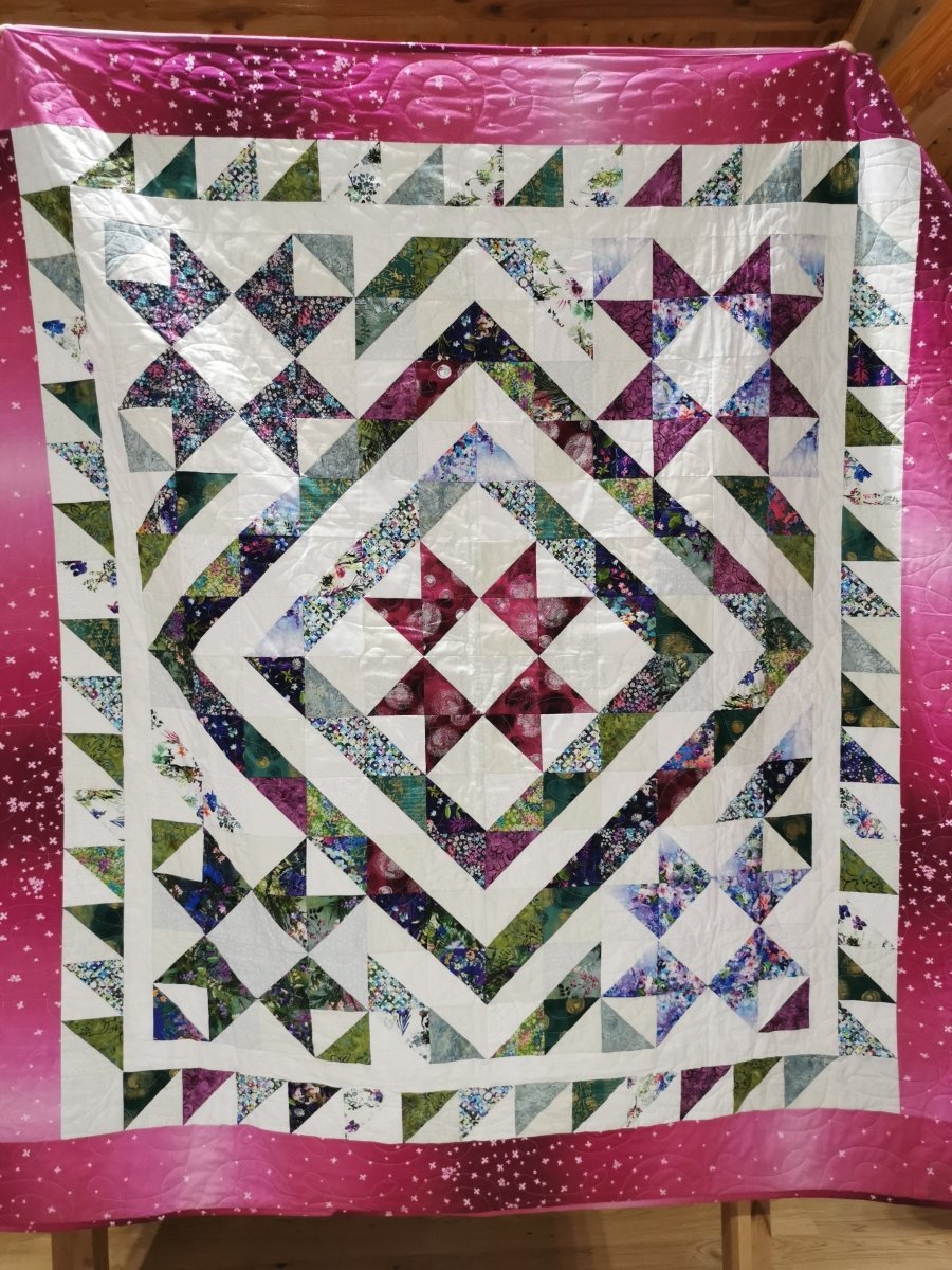 Quilt Etoiles Roses - Carole Quilting