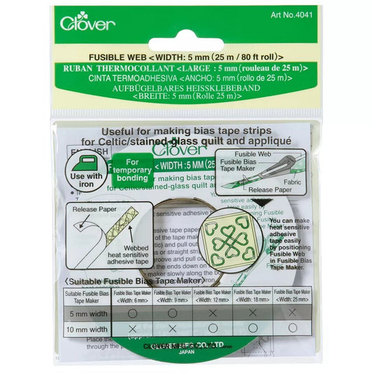 Ruban thermocollant pour biais 5mm "Clover" - Carole Quilting