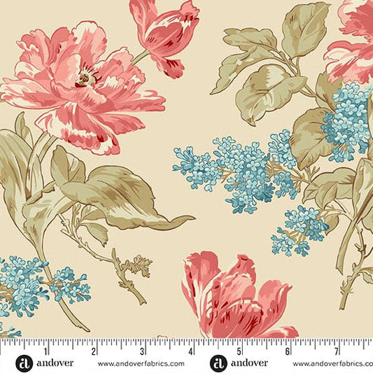 Sand - Frontporch - Bouquet - Wild - AW - 1489 - L - Light - House - 108s grande largeur Edyta Sitar - en pré - commande - Carole Quilting