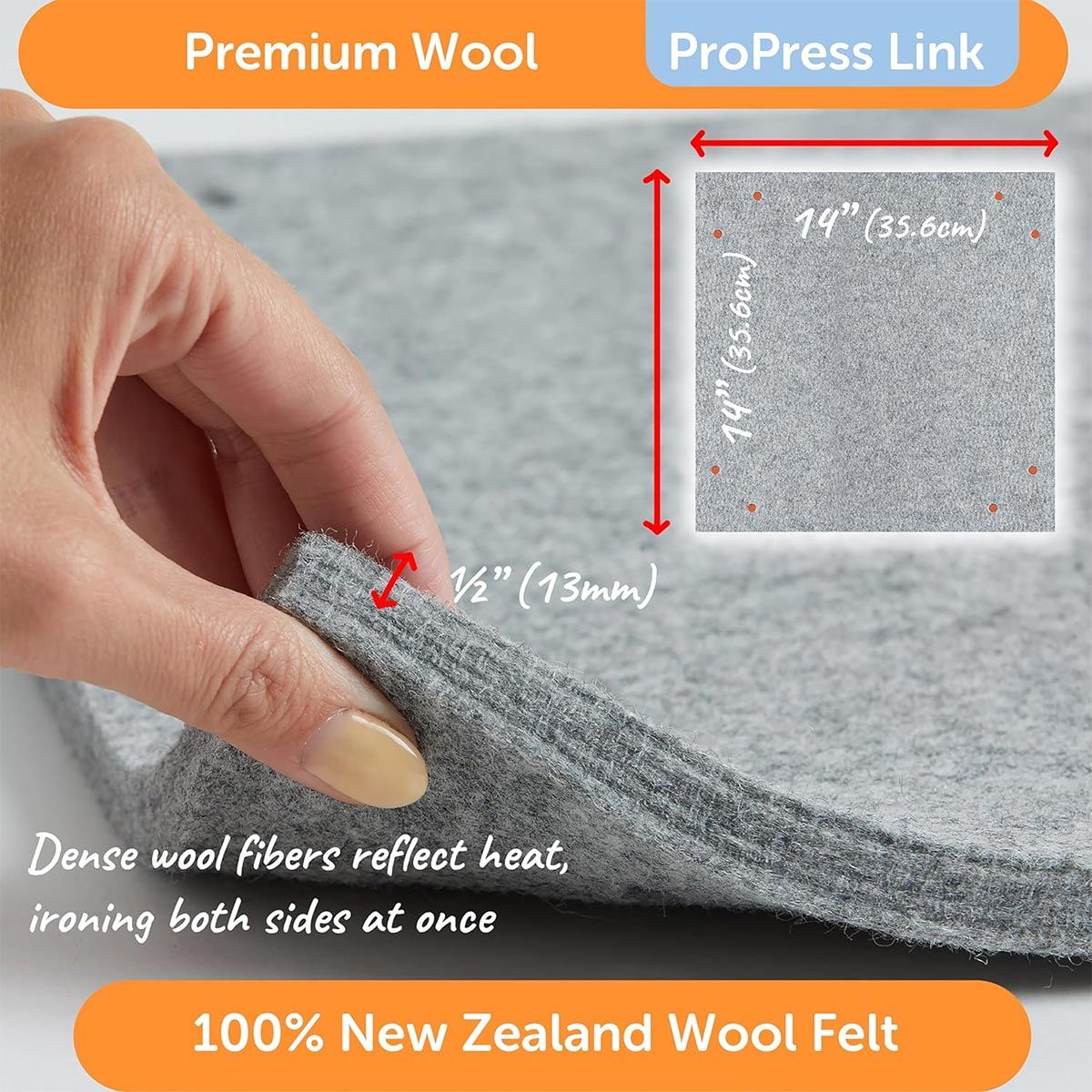 Tapis de repassage en laine évolutif 35 cm x 35 cm Pro Press Link Oliso - Carole Quilting
