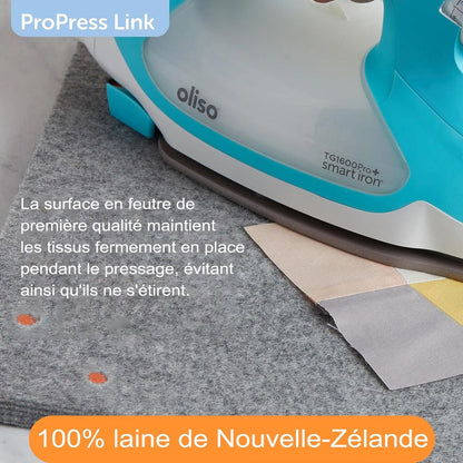 Tapis de repassage en laine évolutif 35 cm x 35 cm Pro Press Link Oliso - Carole Quilting