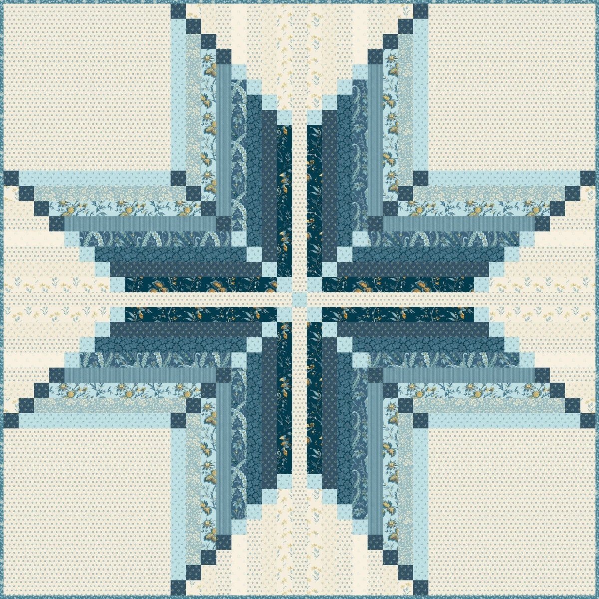 Virginia Star "Beach House" - Kit TISSUS uniquement - modèle Edyta Sitar - Carole Quilting